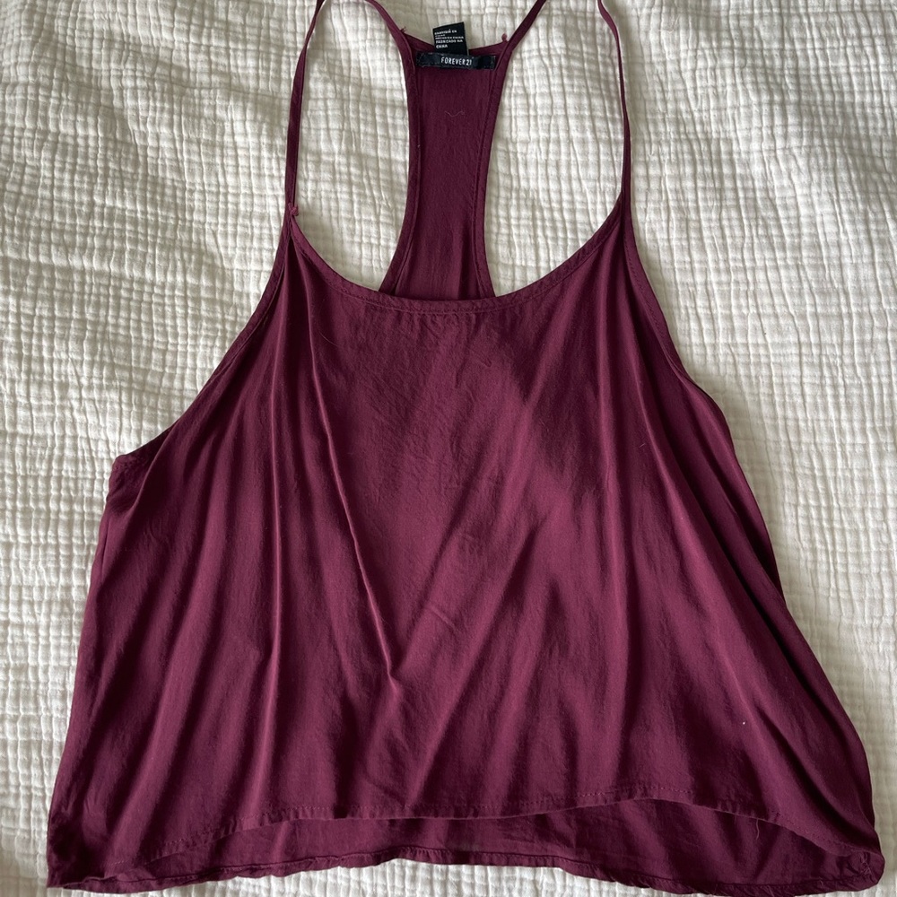 Maroon flowy tank top. Forever 21 size S